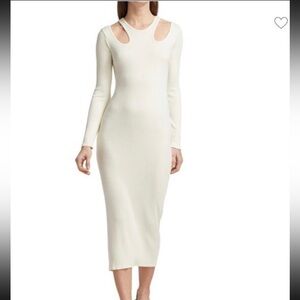 Simon Miller Anz Rib Cutout Bodycon Dress Macadamia L